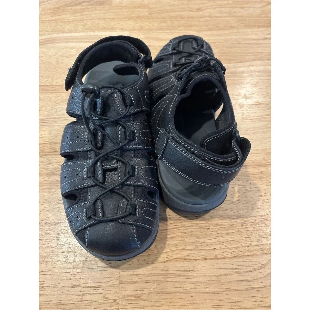 Clarks Men's Brixby Cove Fisherman Sandal - BLACK - US 8M Excellent Condition